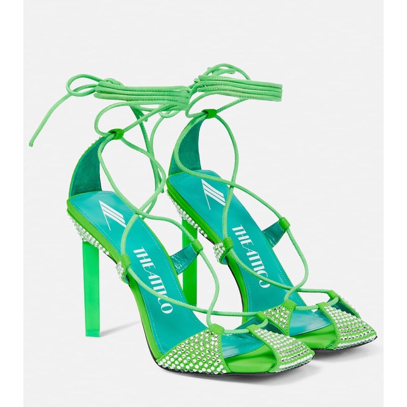 The Attico Adele lace-up crystal-embellished sandals