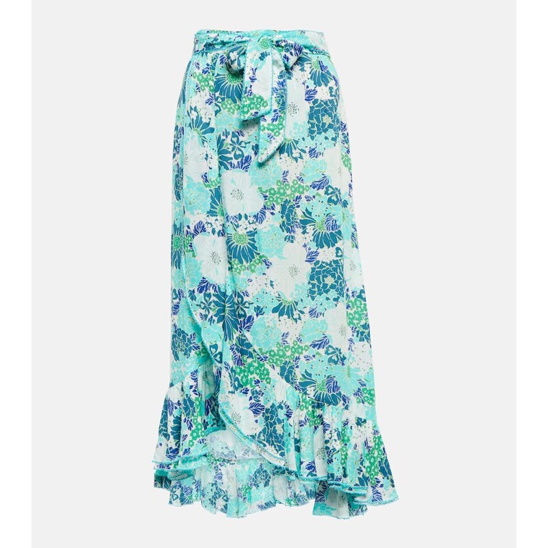 Poupette St Barth Aude floral midi skirt