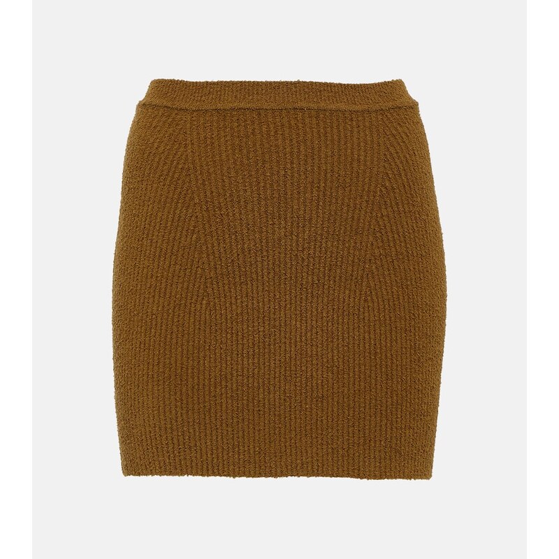 Wardrobe.NYC Ribbed-knit cotton-blend miniskirt