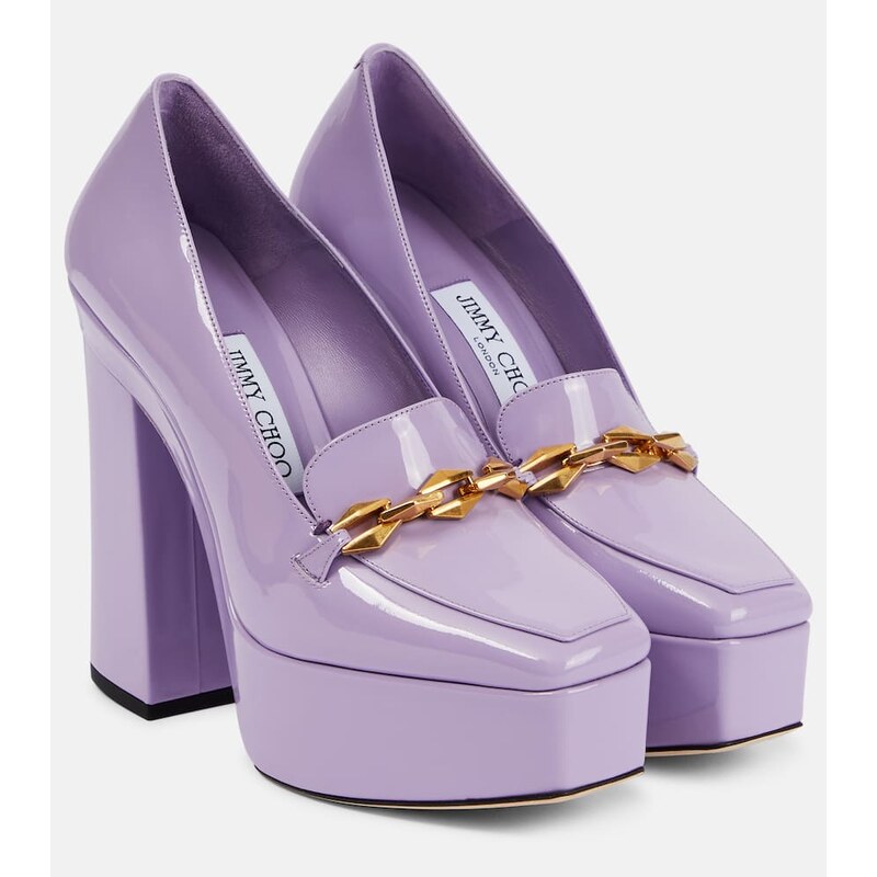 Jimmy Choo Diamond Tilda embellished patent leather pumps