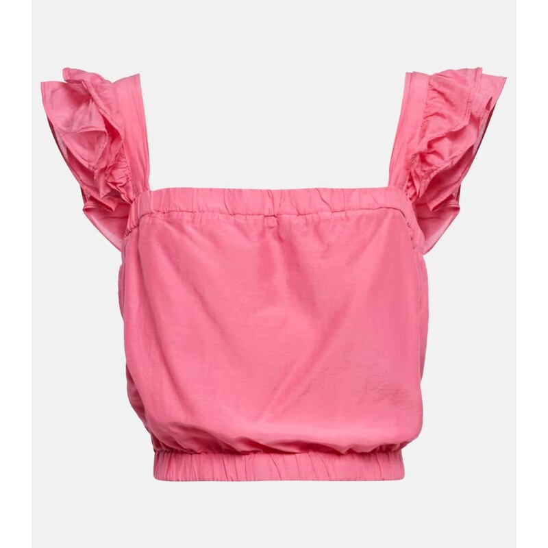 Velvet Gracen cotton and silk crop top