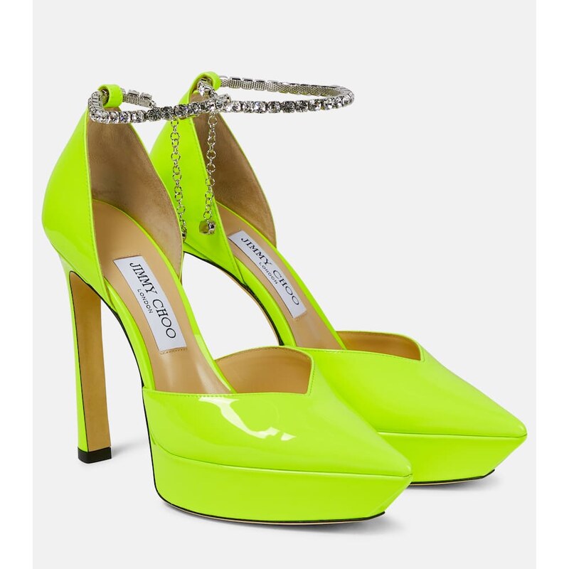 Jimmy Choo Saeda 125 embellished platform pumps