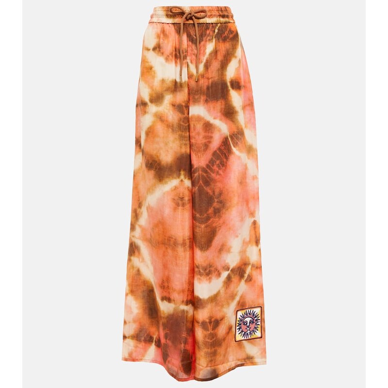 Zimmermann Vacay tie-dye high-rise silk pants