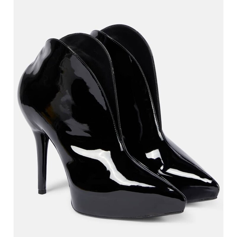 Alaïa Booties Slick patent leather ankle boots