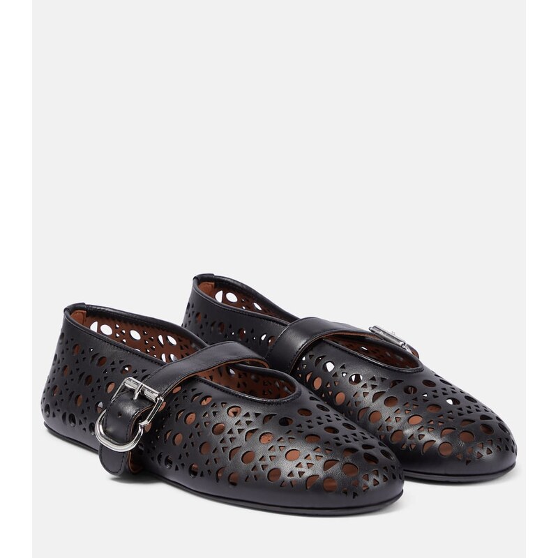 Alaia AlaÃ¯a Vienne leather ballet flats