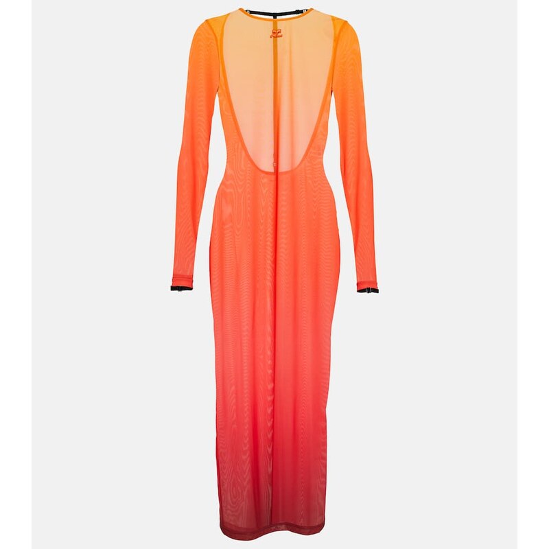 Courrèges Gradient semi-sheer midi dress