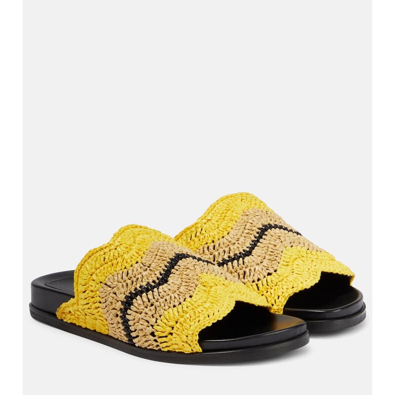 Marni x No Vacancy Inn Fussbett raffia-effect slides