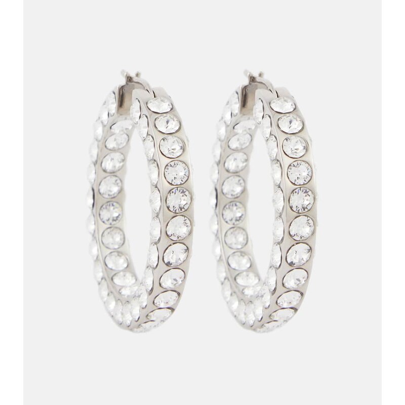 Amina Muaddi Jahleel large crystal-embellished hoop earrings