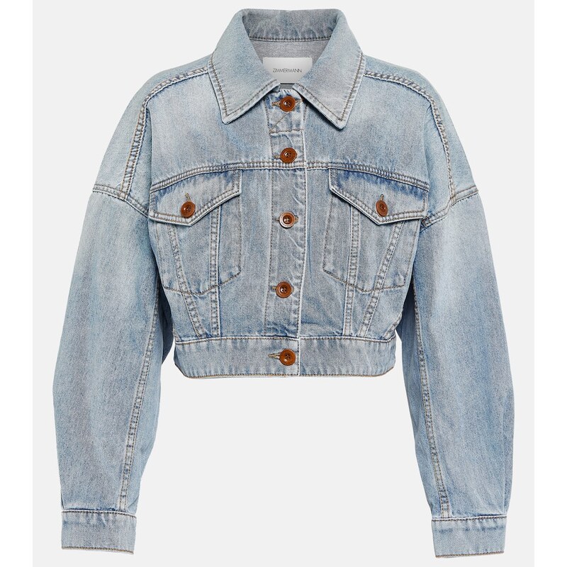 Zimmermann Raie cropped denim jacket