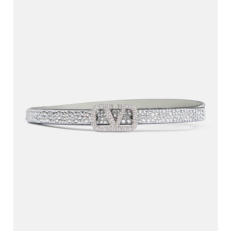 Valentino Garavani VLogo Signature embellished leather belt