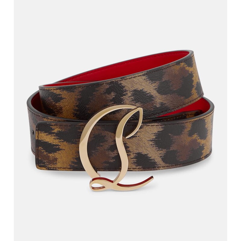 Christian Louboutin CL logo animal-print leather belt