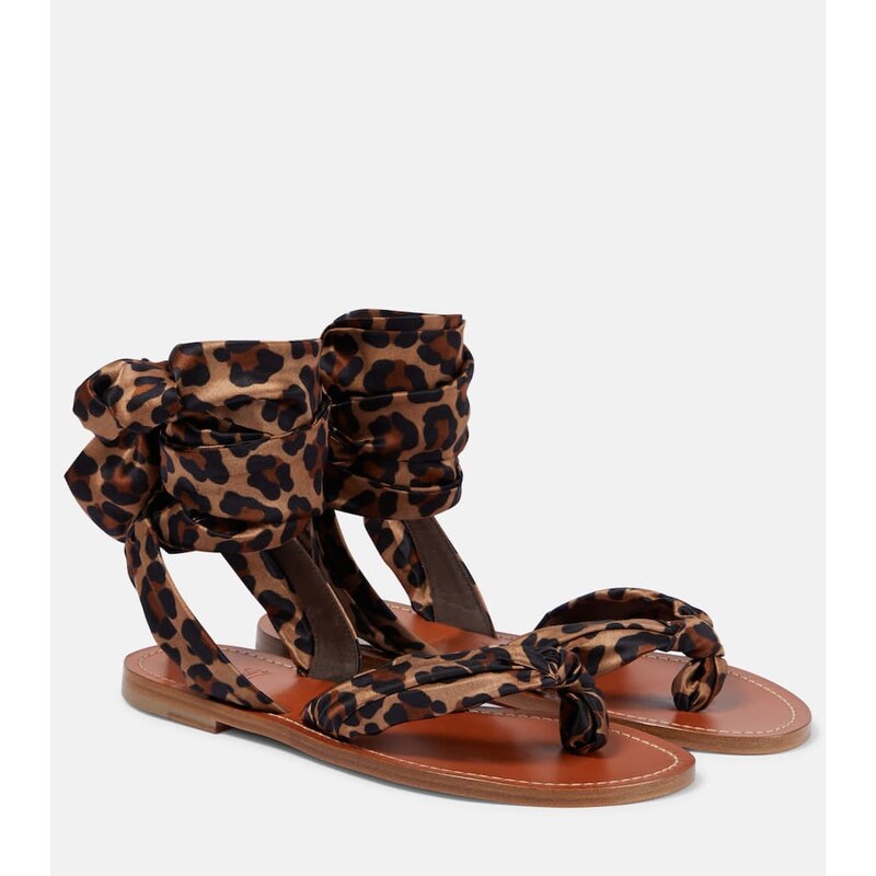Christian Louboutin Niloo du DÃsert leopard-print satin sandals
