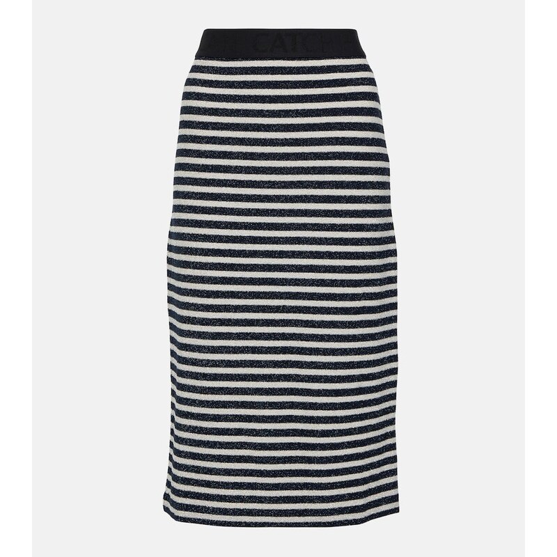 Dorothee Schumacher Endless Shimmer striped jersey midi skirt