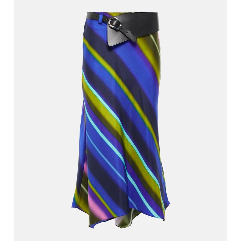 Dorothee Schumacher Striped silk twill midi skirt