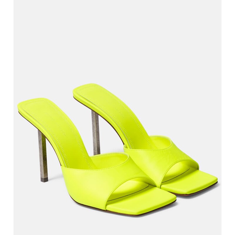 Amina Muaddi Laura leather mules