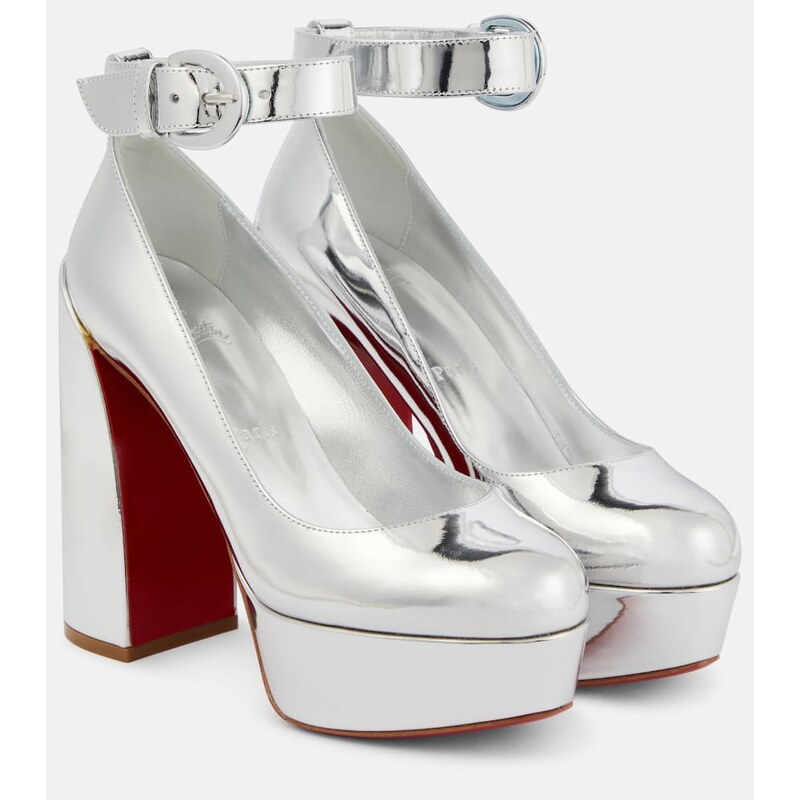 Christian Louboutin Movidastrap metallic leather pumps