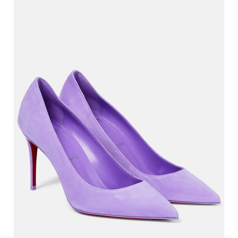 Christian Louboutin Kate 85 patent suede pumps