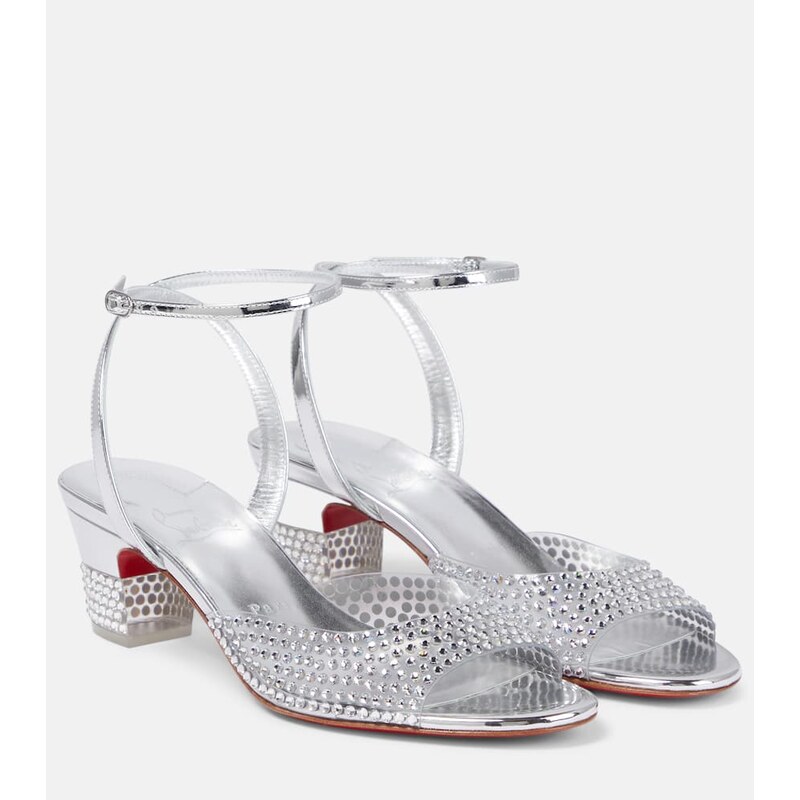 Christian Louboutin Cassandrissima embellished PVC sandals