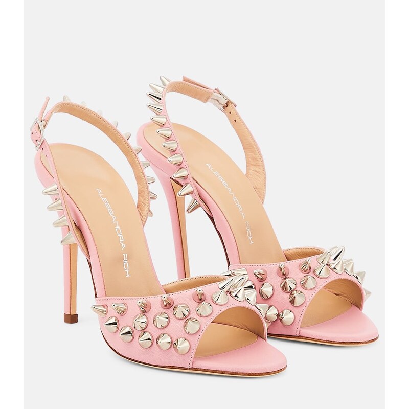 Alessandra Rich Embellished leather sandals