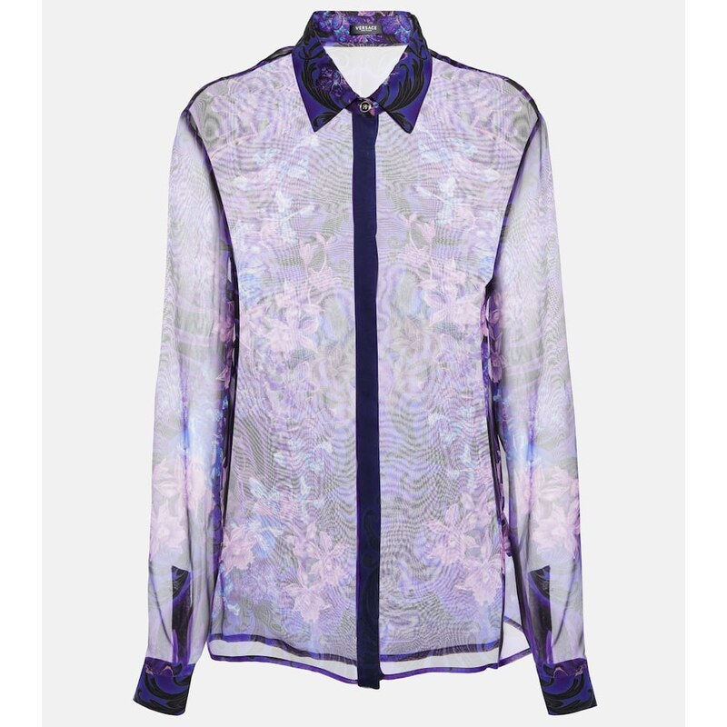 Versace Floral silk chiffon shirt
