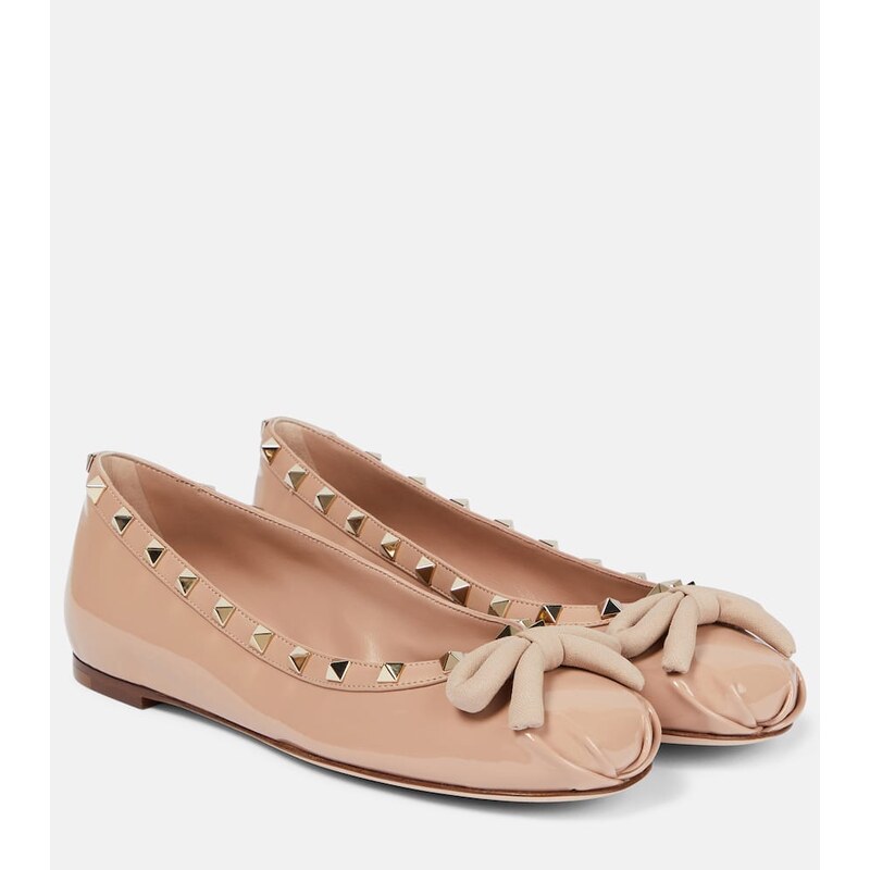 Valentino Garavani Rockstud patent leather ballet flats