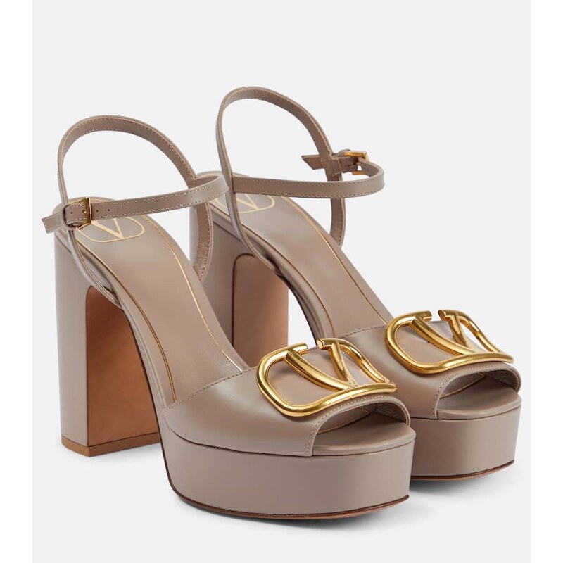Valentino Garavani VLogo leather platform sandals
