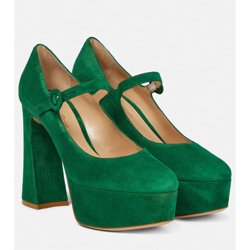 Gianvito Rossi Mary Jane suede leather pumps
