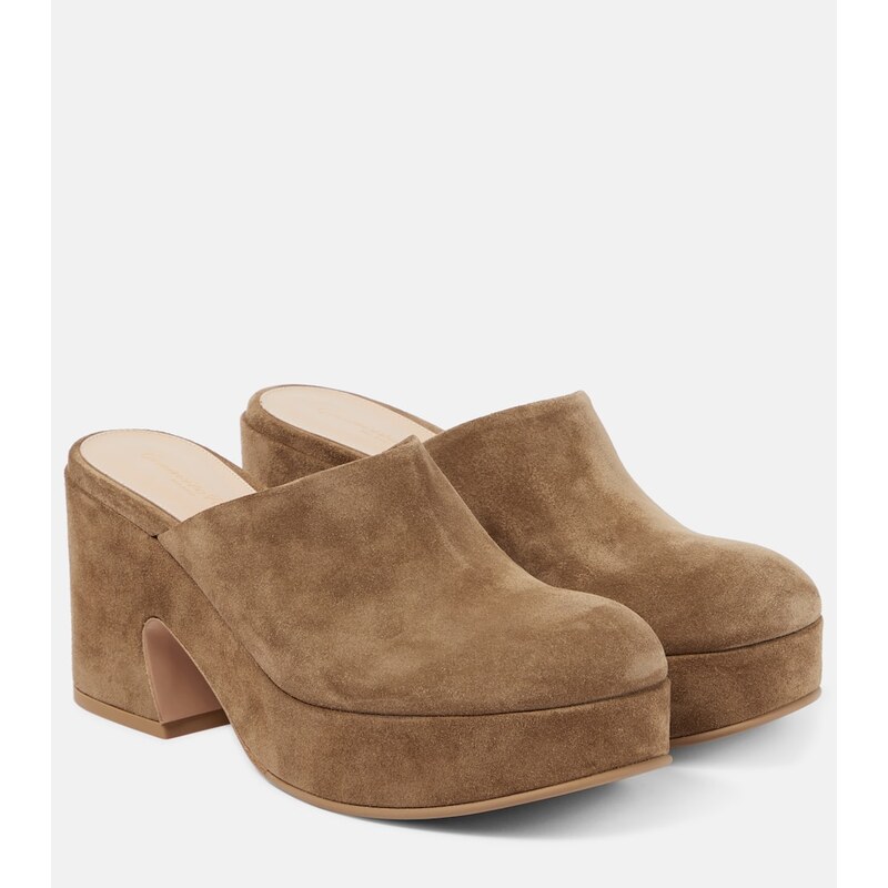 Gianvito Rossi Lyss suede platform mules