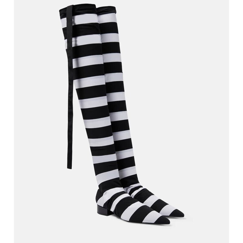 Dolce&Gabbana Portofino striped over-the-knee boots