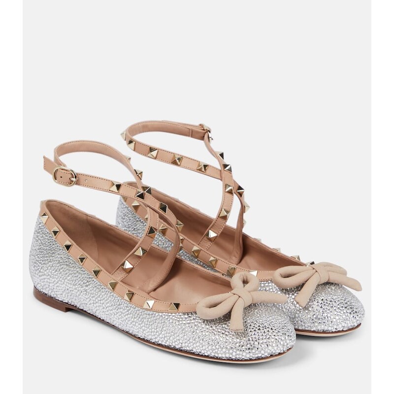 Valentino Garavani Rockstud embellished ballet flats