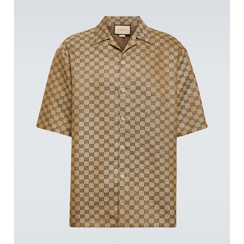 Gucci GG jacquard linen-blend shirt