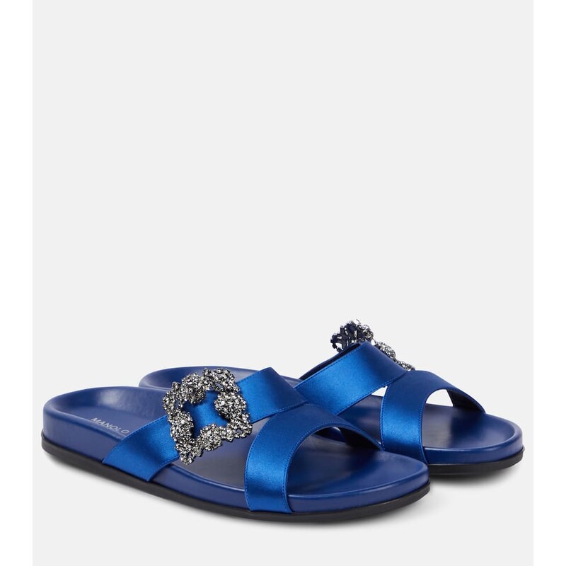 Manolo Blahnik Chilanghi embellished satin sandals