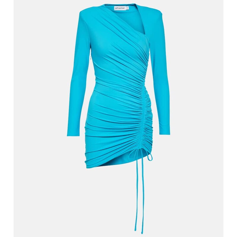 Self-Portrait Ruched jersey minidress