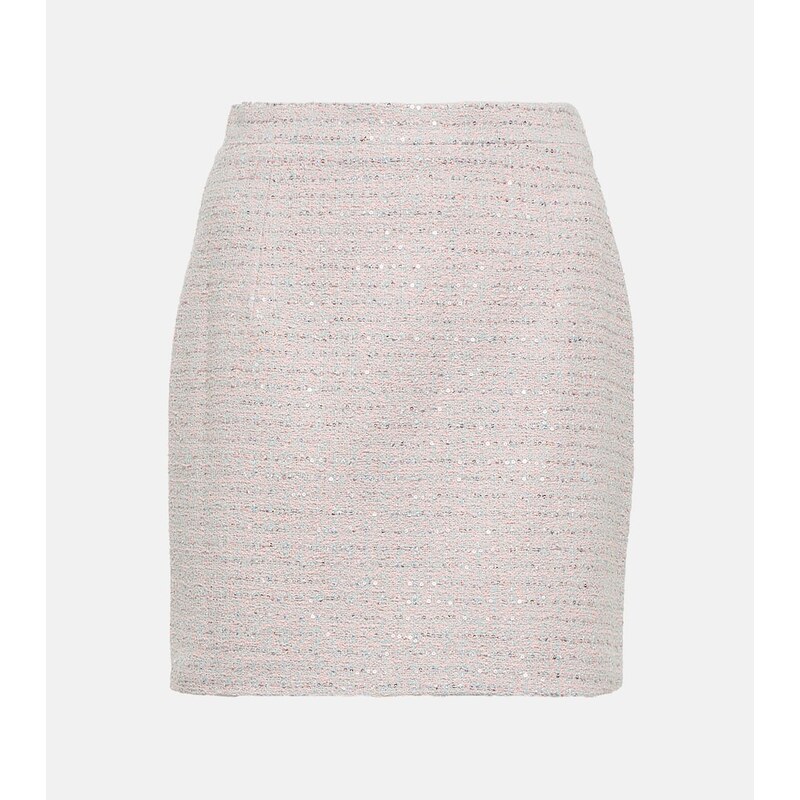 Alessandra Rich Embellished tweed miniskirt