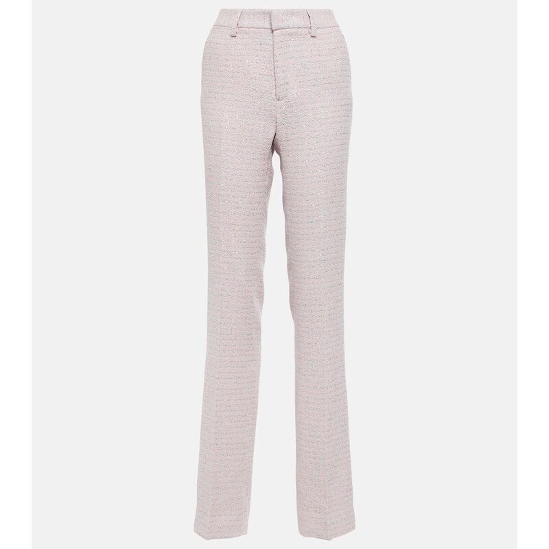 Alessandra Rich Sequined mid-rise straight pants