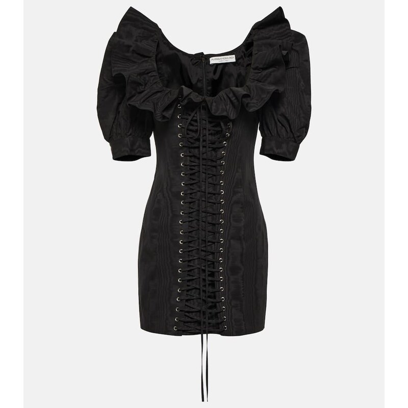 Alessandra Rich Ruffled puff-sleeve minidress