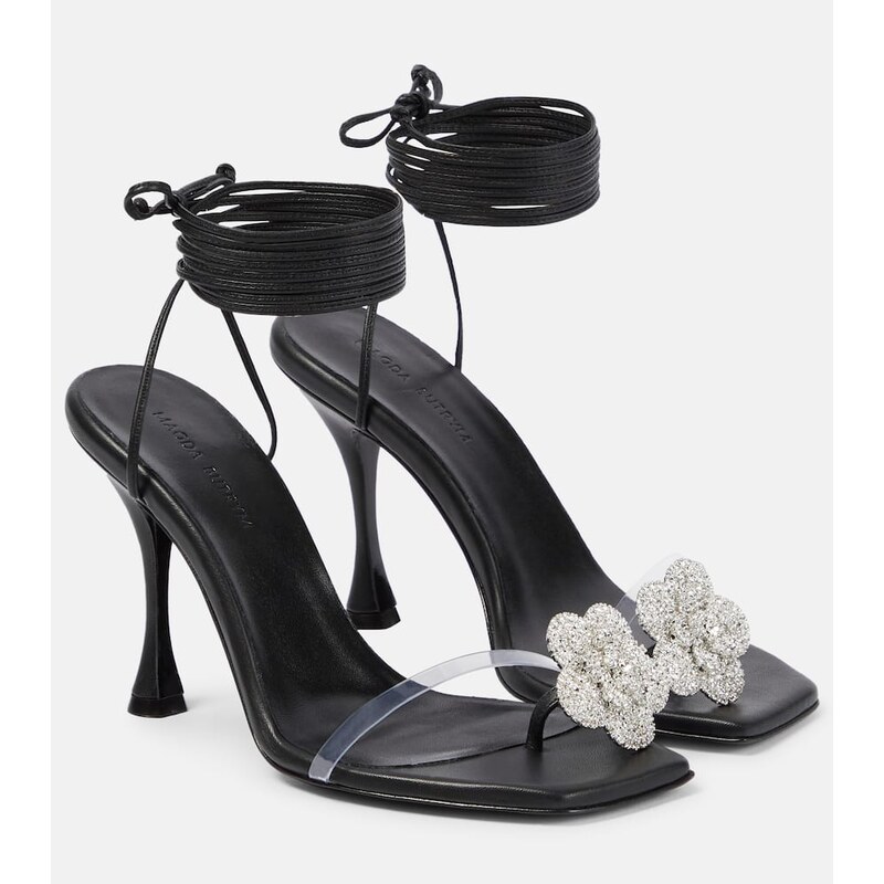 Magda Butrym Embellished leather and PVC sandals