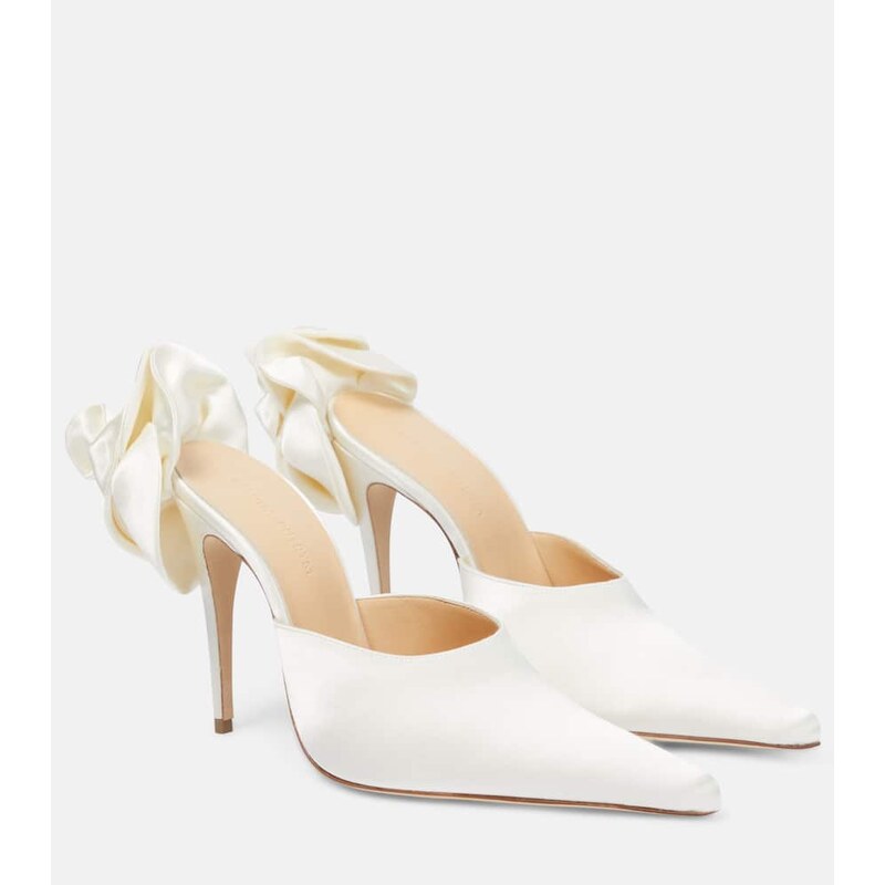 Magda Butrym Flower satin mules