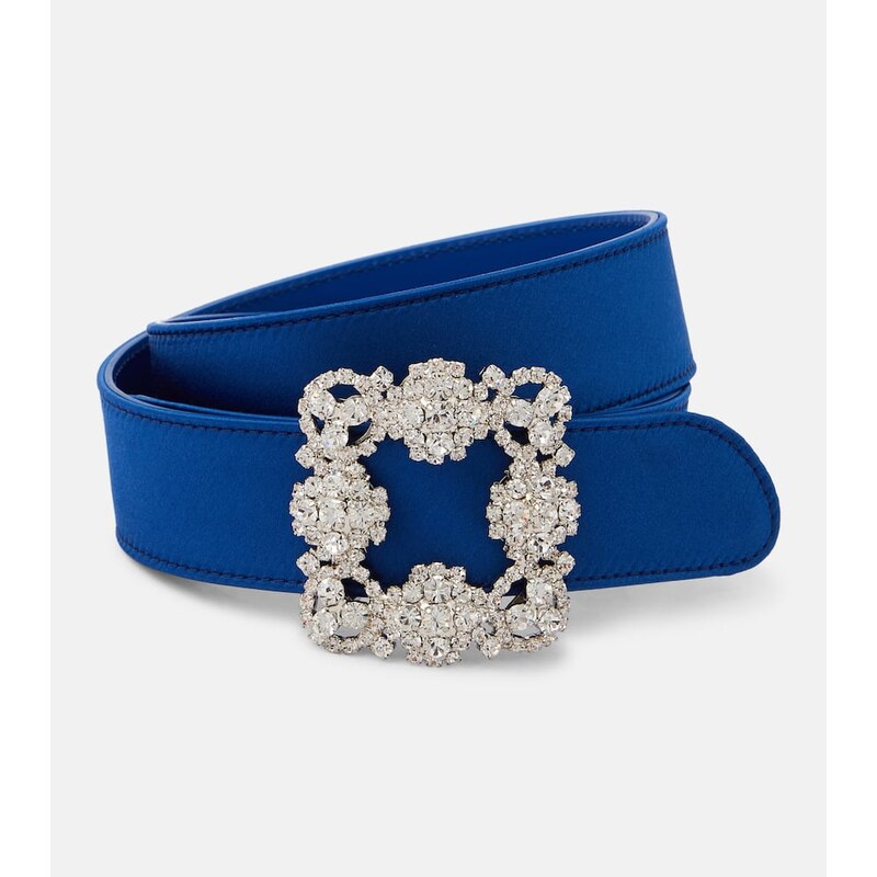 Manolo Blahnik Hangisi crystal-embellished satin belt