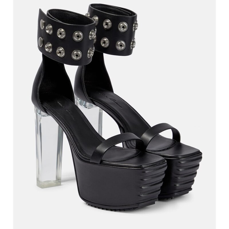 Rick Owens Minimal Grill leather platform sandals