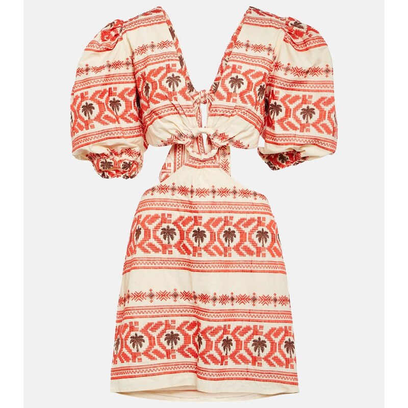 Johanna Ortiz Cutout printed cotton minidress