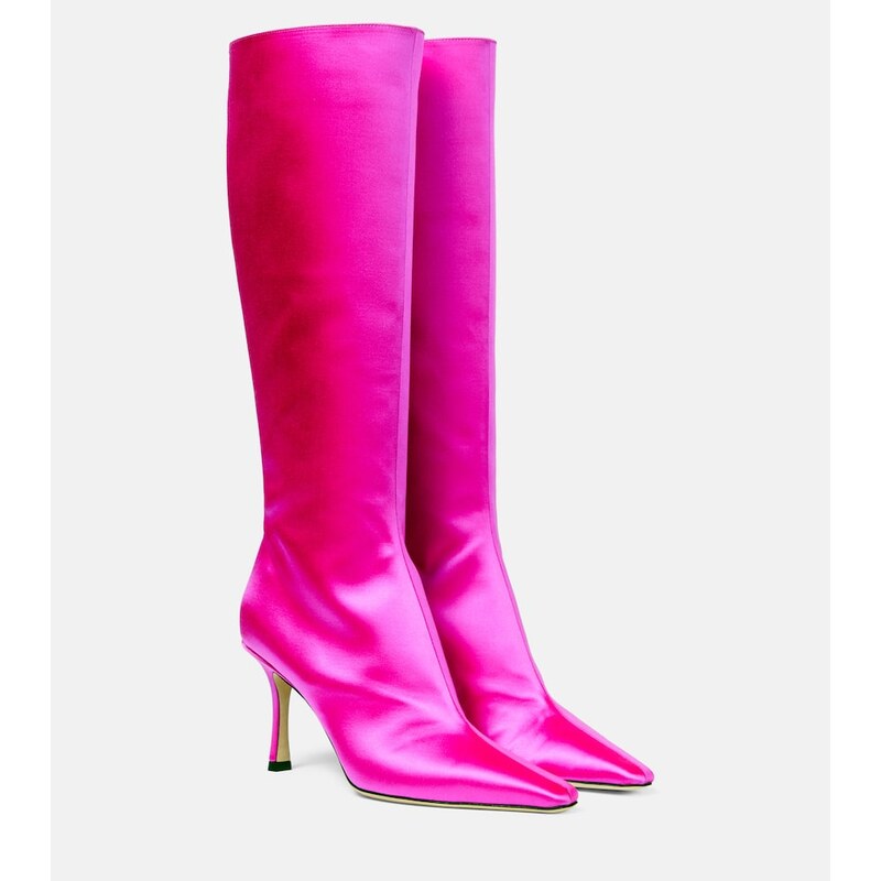 Jimmy Choo Agathe 85 satin knee-high boots