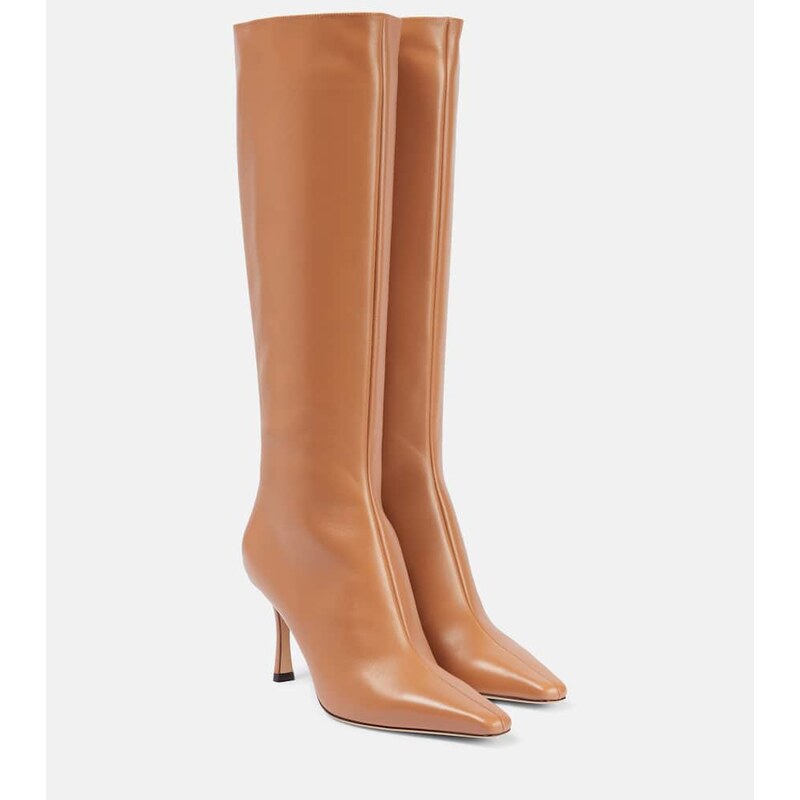 Jimmy Choo Agathe 85 leather knee-high boots