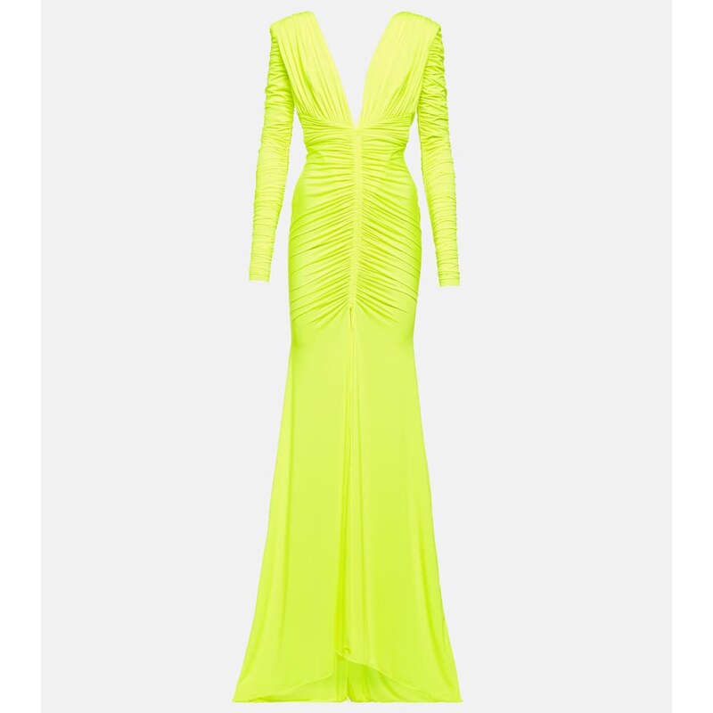 Alex Perry Ruched satin gown