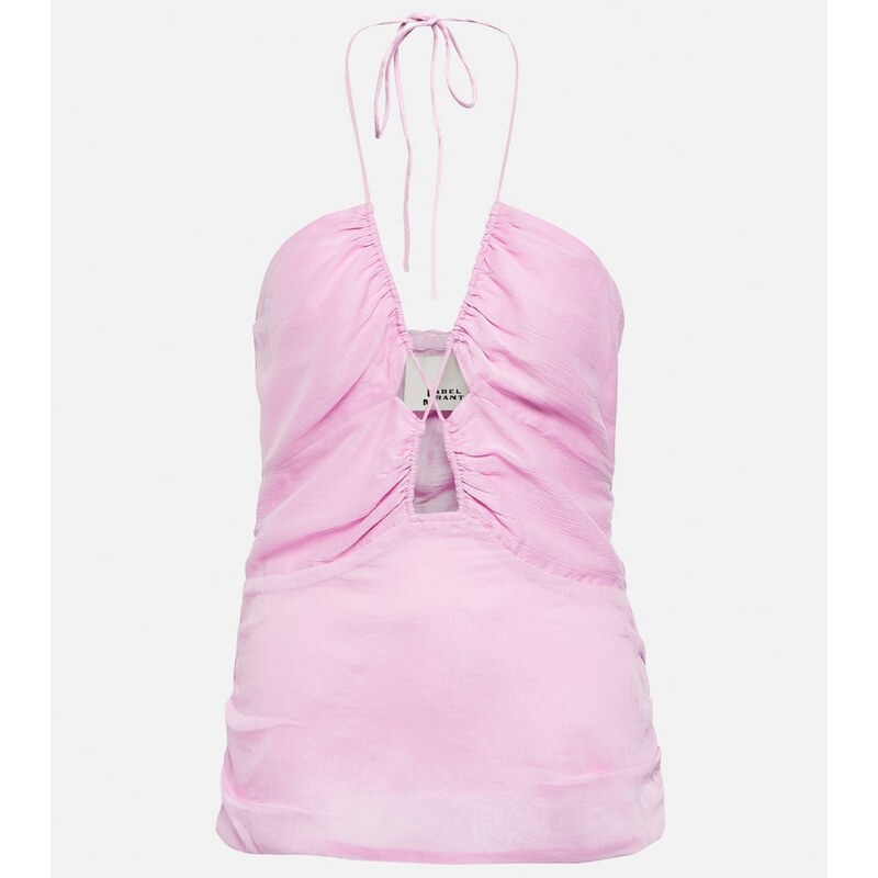 Isabel Marant Becki printed cotton and silk top
