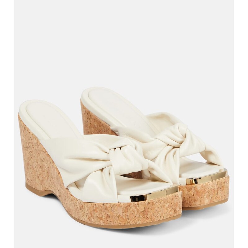 Jimmy Choo Avenue leather wedge sandals