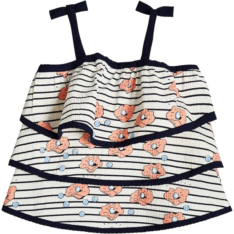 Mini Rodini Striped cotton tiered top
