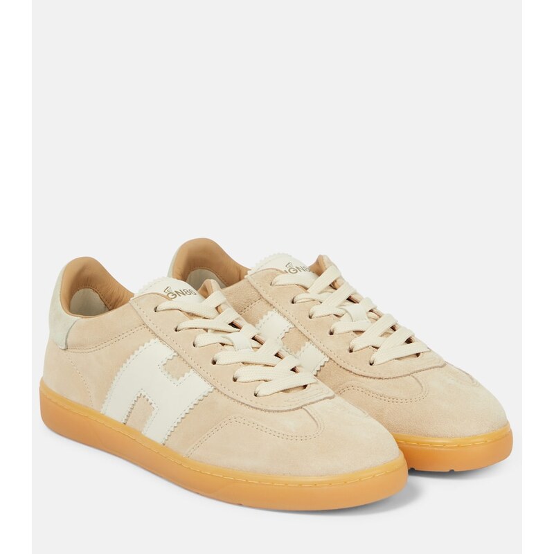 Hogan H647 leather-trimmed suede sneakers