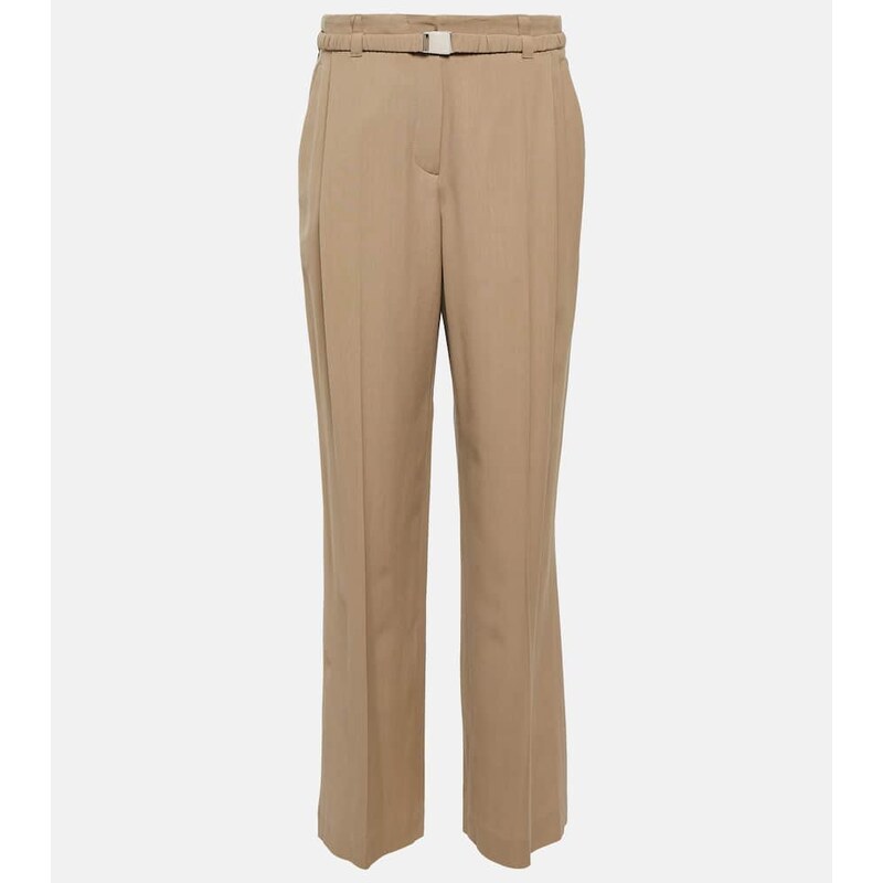 Brunello Cucinelli High-rise straight wool-blend pants