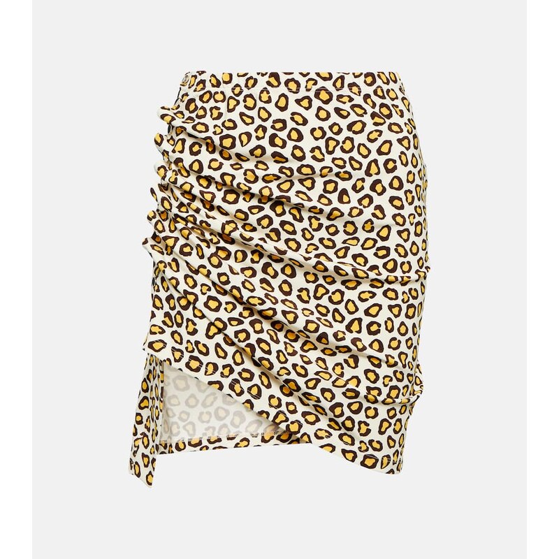 Rabanne Leopard-print jersey miniskirt